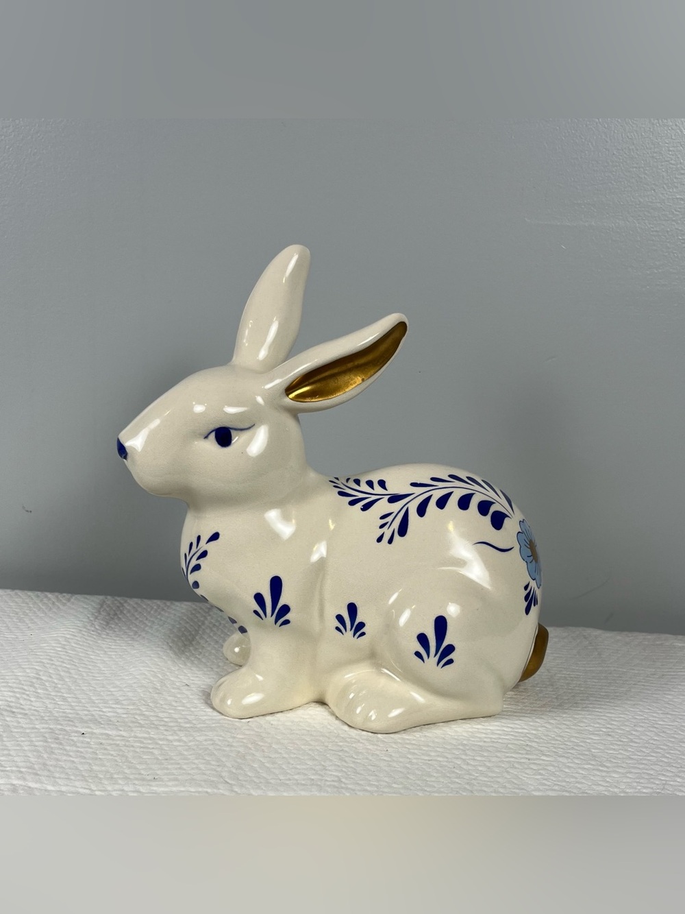 Vintage Pier 1 Blue‎ and White Ceramic Rabbit